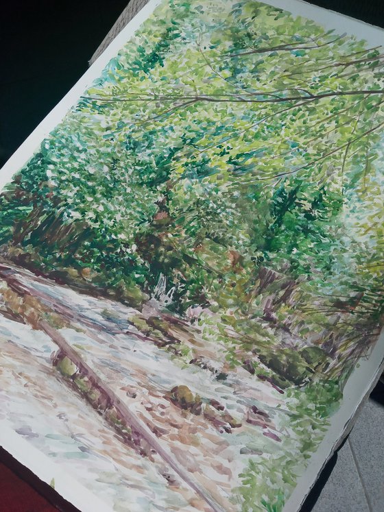 Watercolor forest art