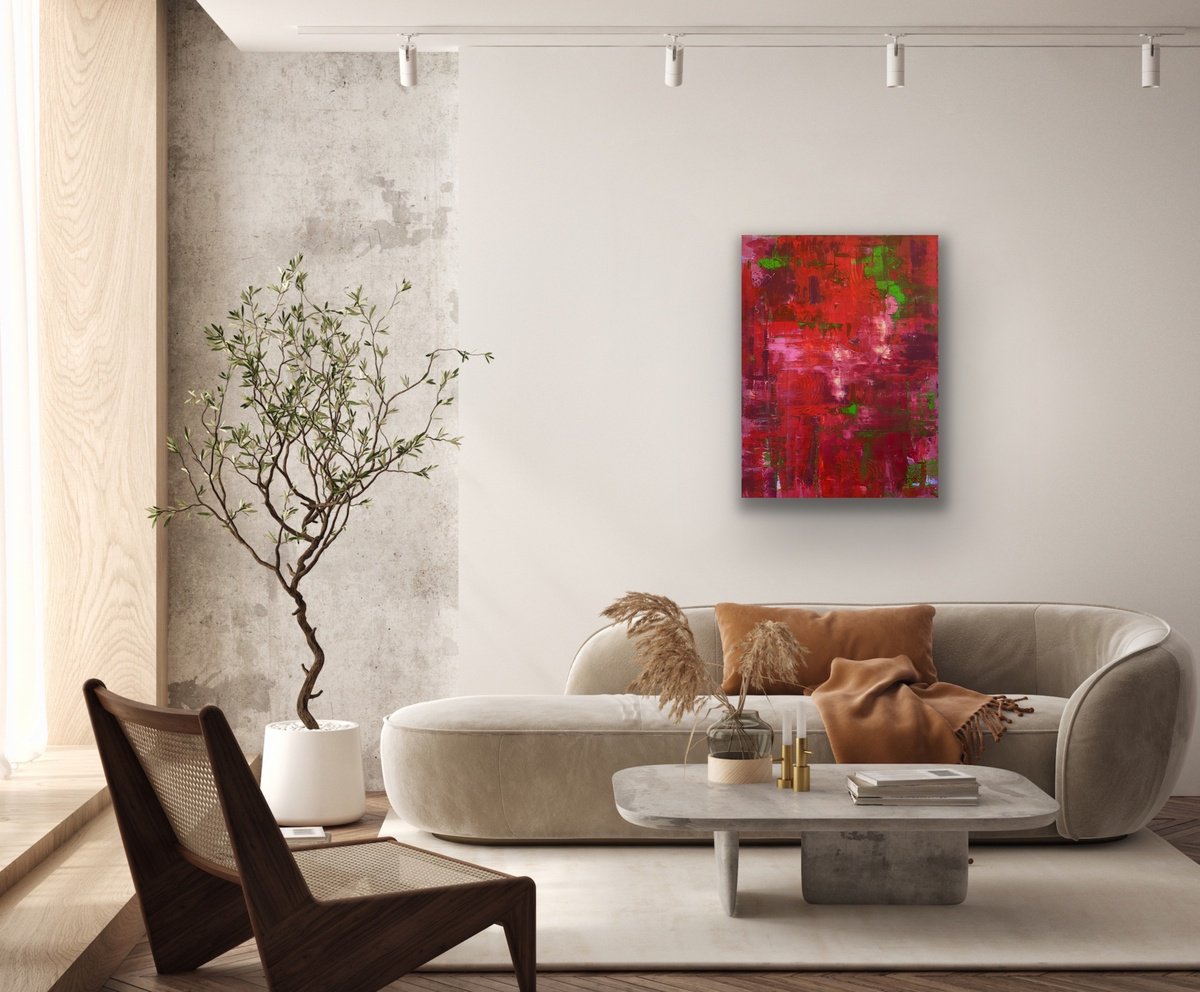 Organic Abstract Acrylic Painting By Heather Matthews, 24 X 31, Time, Original Artwork