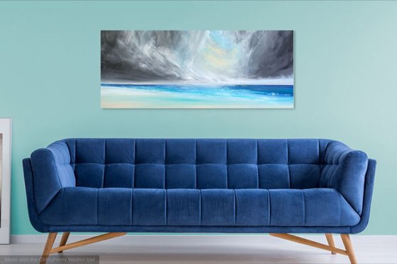 Seascape, Let the Light Shine In - Panoramic, XL, Modern Art Office Decor Home