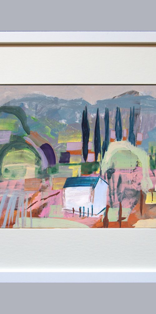 Farm with Poplars by Elizabeth Anne Fox