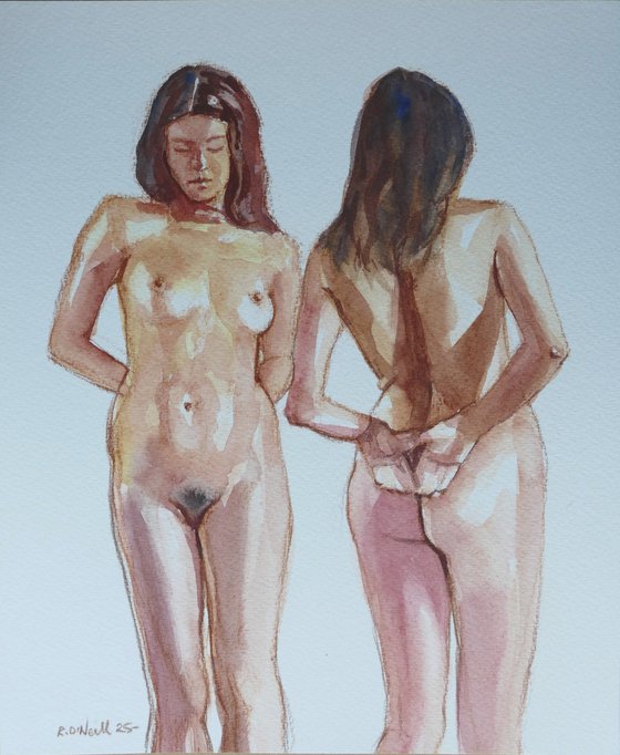 Female nude front/back study