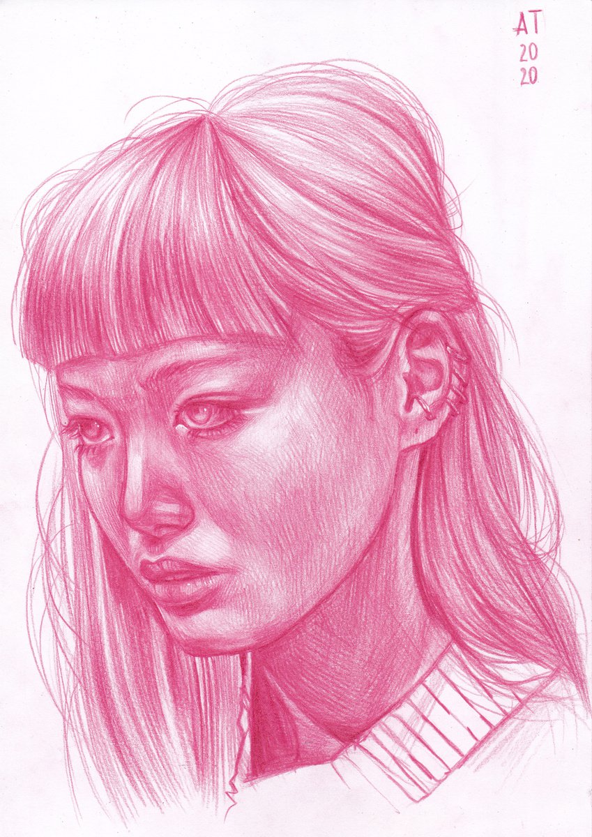 Portrait Pencil Drawing By Anastasia Terskih, 8 X 12, 