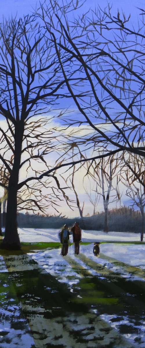 Three of us winter painting by Gordon Bruce
