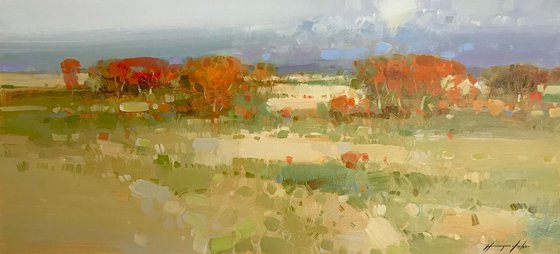 Fall, Landscape, Original oil painting, One of a kind Signed