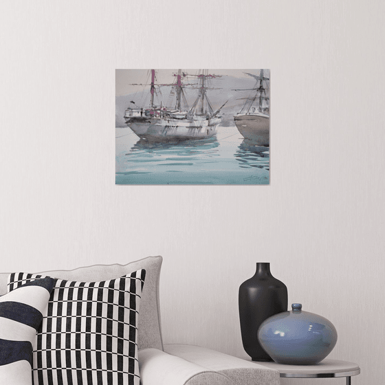 Ships in the adriatic harbor