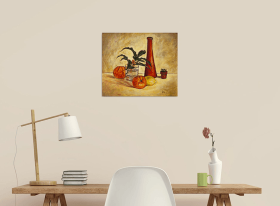Still Life with Plant in a Pot