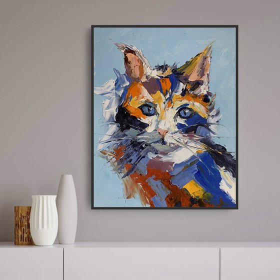 Colorful Cat portrait.