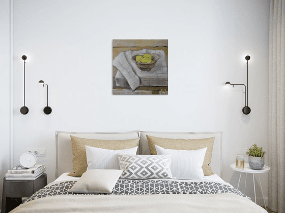 Japanese bowl on a checkered towel