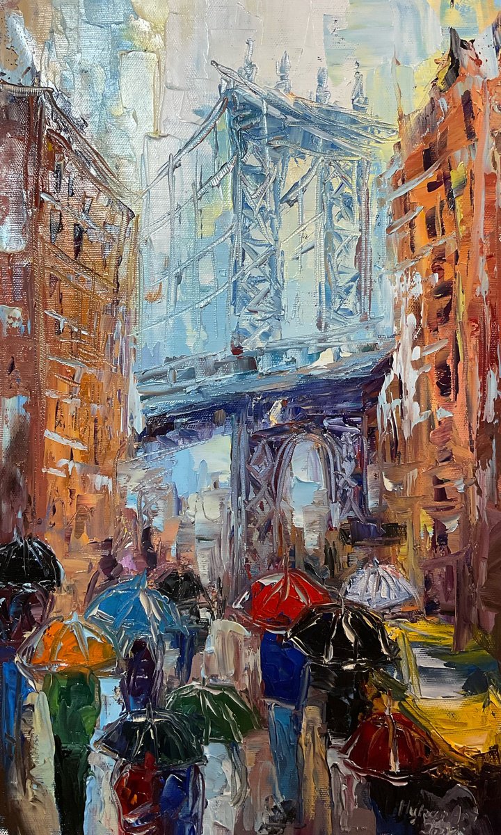 New York Umbrellas. Pastel Mood By Mariia Hyhar, 12 X 20, Artwork For Sale On Artfinder