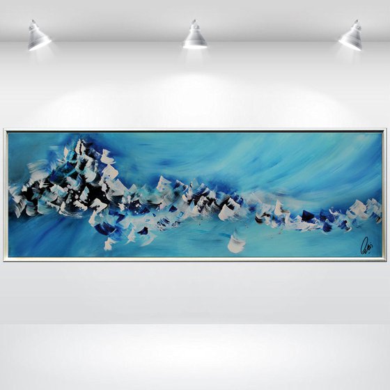 Lyrics of the Ocean - Abstract Art - Acrylic Painting - Canvas Art - Framed Painting - Abstract Sea Painting - Ready to Hang