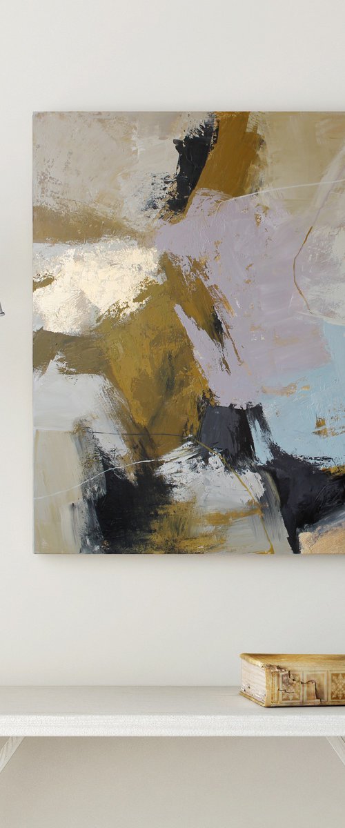 "Cape 2" Licak beige brown abstract art by Yana Sagan