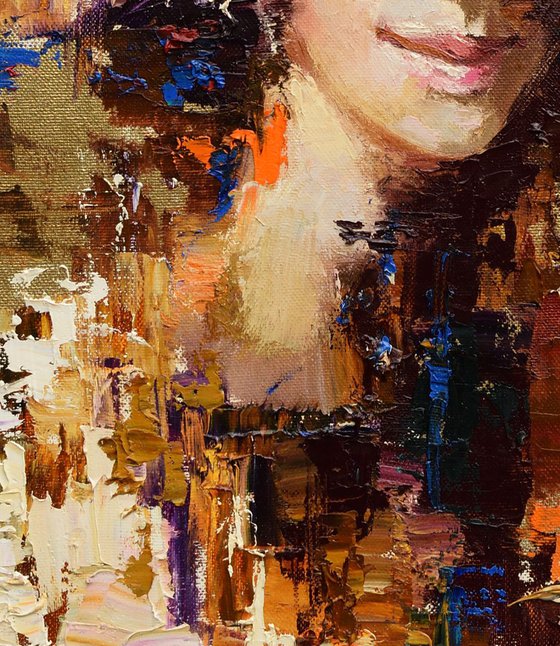 Abstract girl portrait painting #8