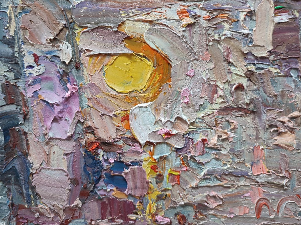 Impressionistic Landscape Oil Painting By Pavel Guliaev, 8 X 6", Sun Day, Original Artwork