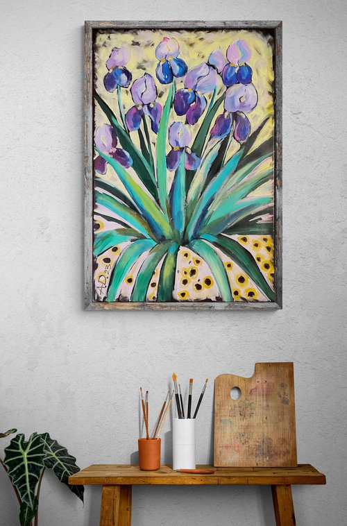 Purple Irises by Angelina Doseva