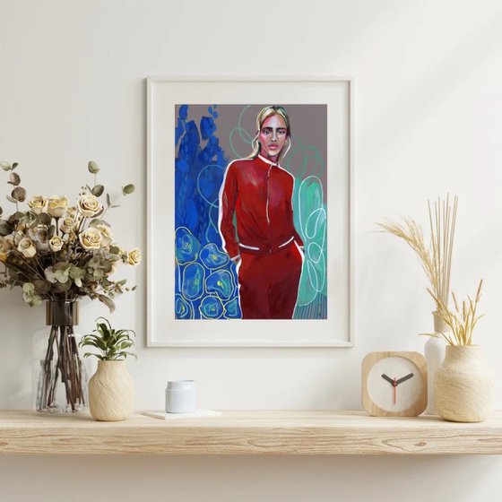 Red Woman Portrait