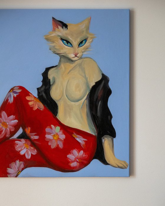 Feline in Red