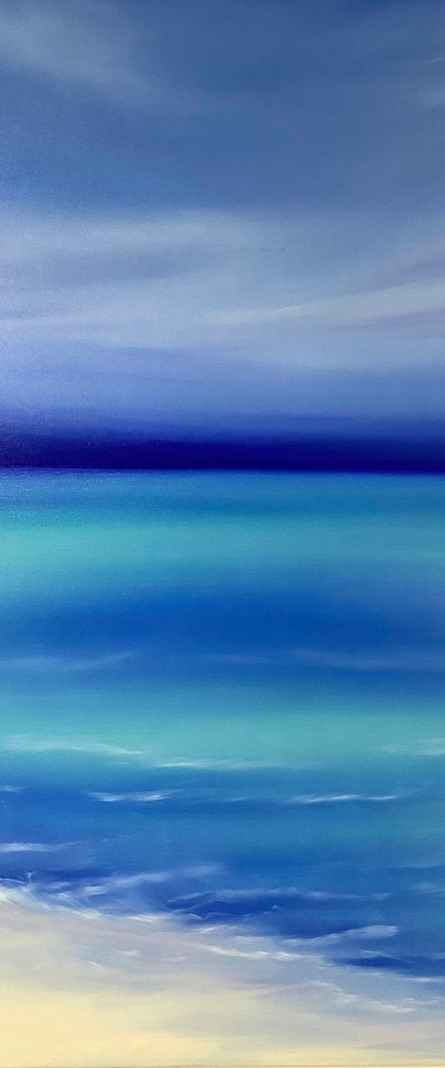 Calm azure sea shore by Nataliia Krykun
