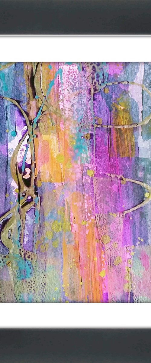 Abstraction #9 - Framed and ready to hang - original abstract painting by Carolynne Coulson