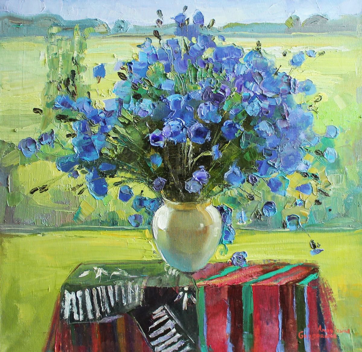 Blue Wealth Of Latvia By Anastasiia Grygorieva, 28 X 28, Artwork For Sale On Artfinder