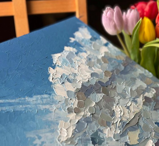 "Through the clouds"