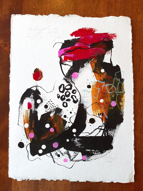 Je t'aime à la folie - Abstract art on paper