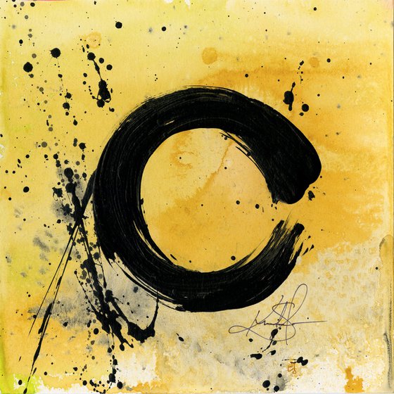 Enso Tranquility 13 - Framed Zen Circle Art by Kathy Morton Stanion