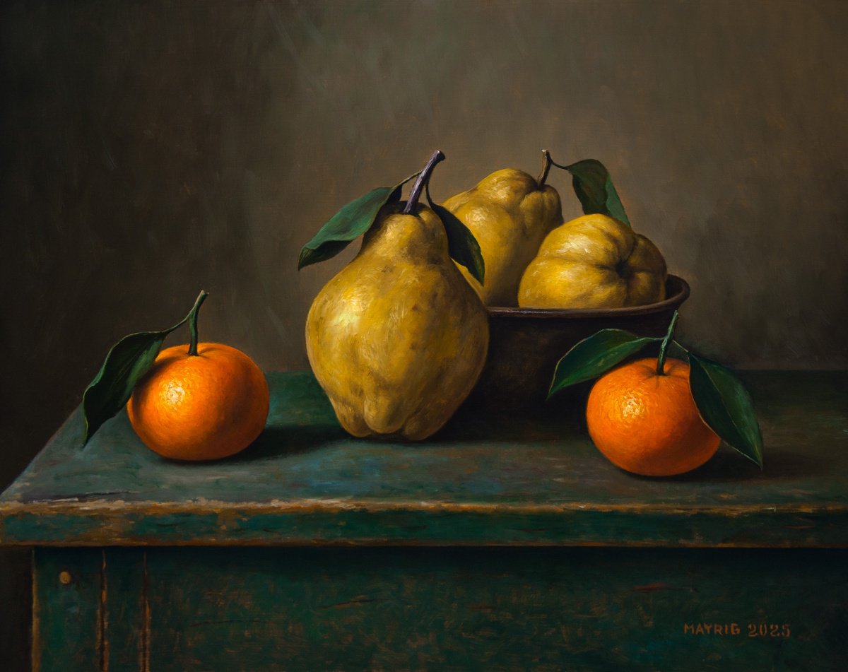 Photorealistic Still Life Oil Painting By Mayrig Simonjan, 20 X 16", Tasteful Combination, Original Artwork