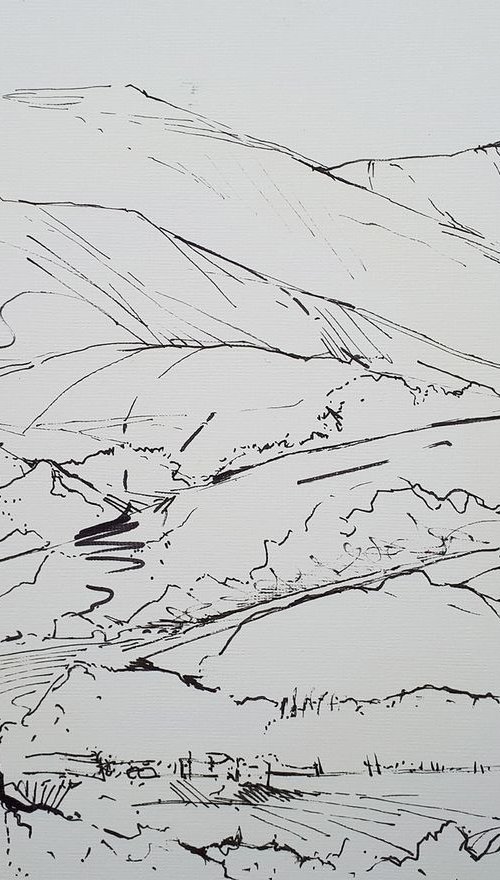 DIARY DRAWING  No. 2   Buttermere 04 09 18 by Frank Barnes