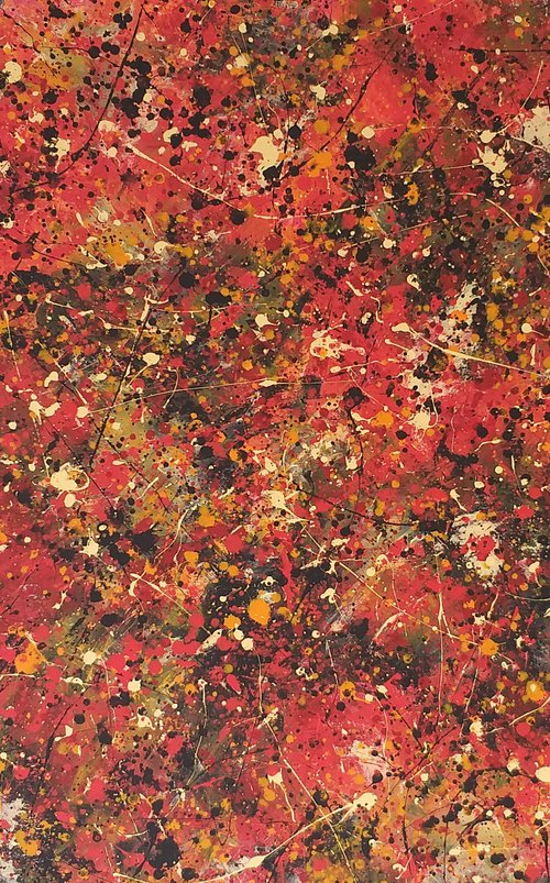 Abstract J. Pollock style acrylic by M.Y. by Max Yaskin