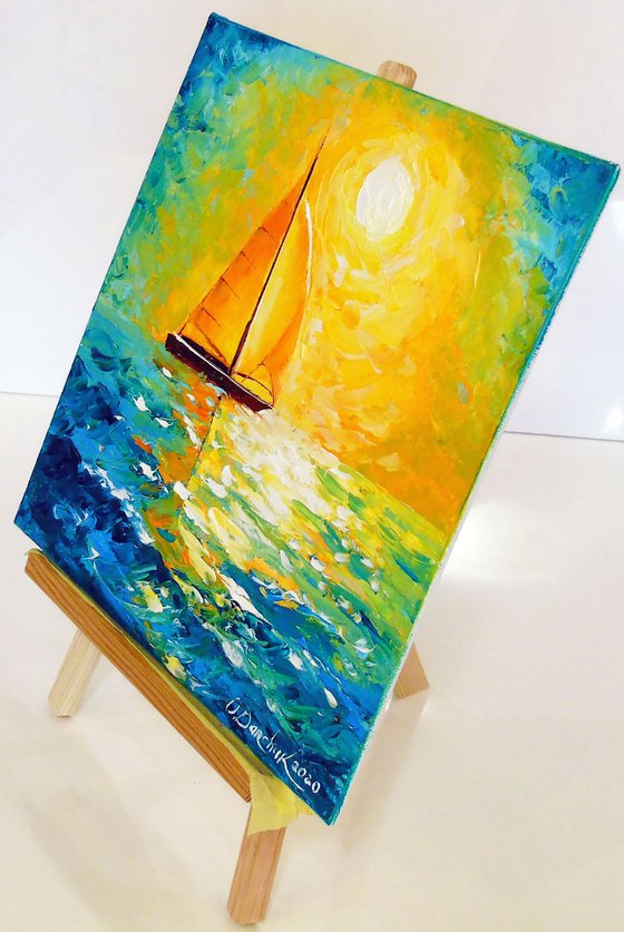 Sailboat in the sunlight