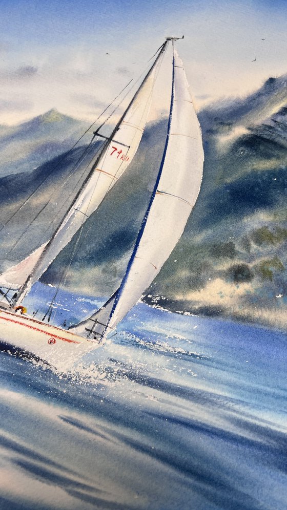 Yacht on the waves #4