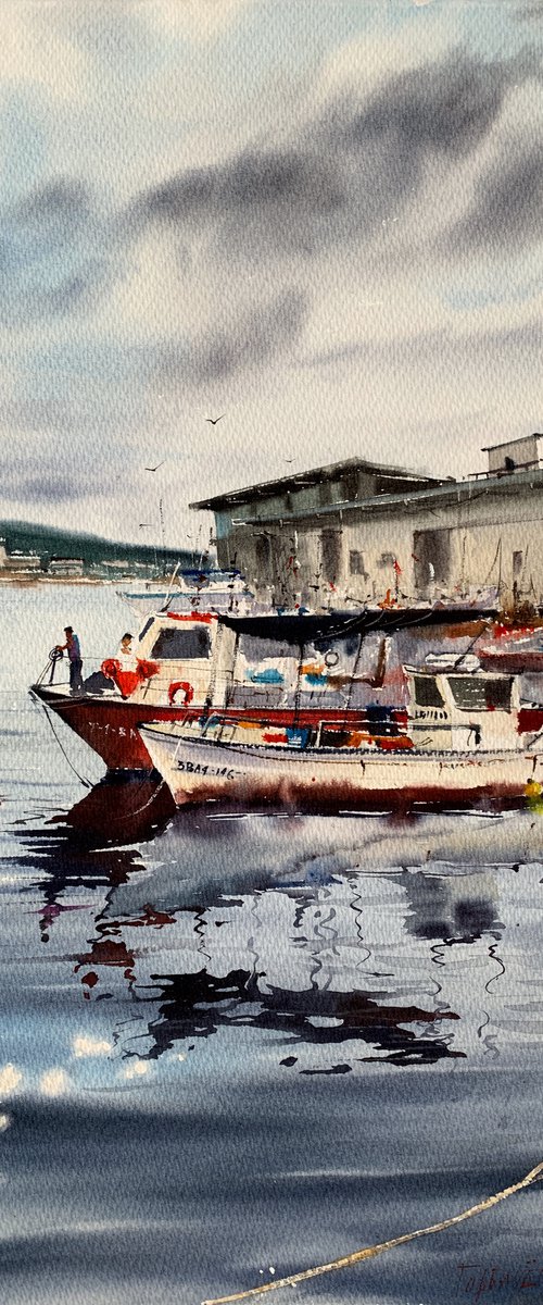 Fishing boats, Palamos, Spain by Eugenia Gorbacheva