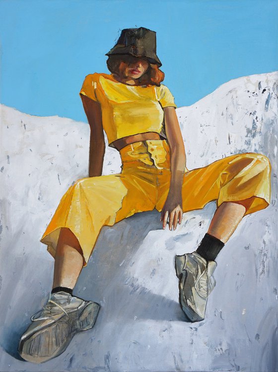 "Girl in a yellow suit" Painting by Anastasia Balabina