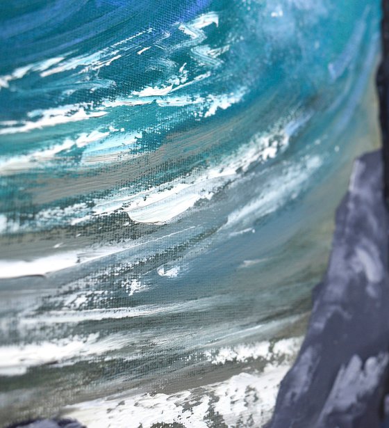 Crashing Wave Ocean Cave