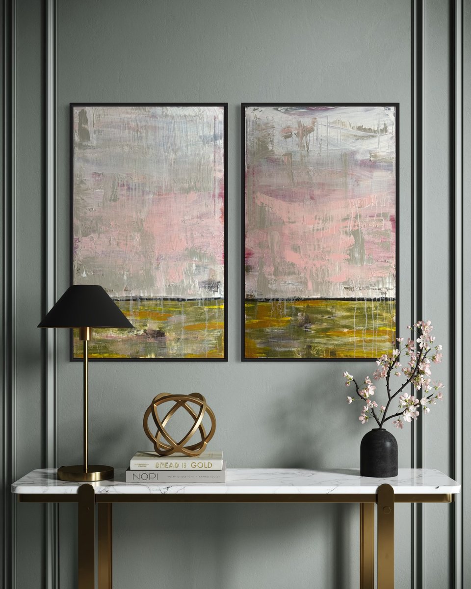 Impressionistic Botanical Acrylic Painting By Tetiana Hutsul, 47 X 39", Naked Distance/ Landcape, Original Artwork