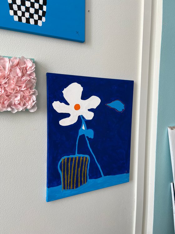 White Flower Acrylic Painting