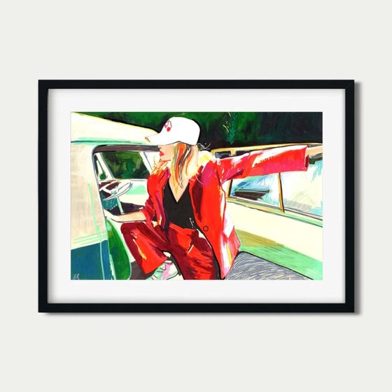 Woman in Red Suit