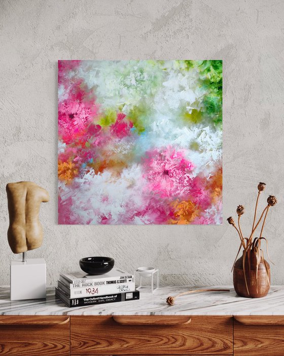 "Just Summer on my mind" from the "Colours of Summer" collection, abstract flower painting