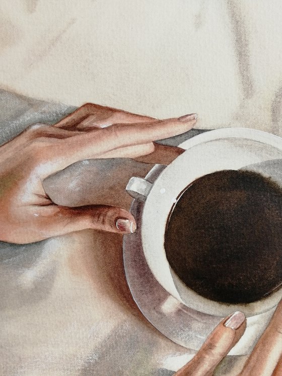Gentle morning | 38*56 cm | Cup of coffee