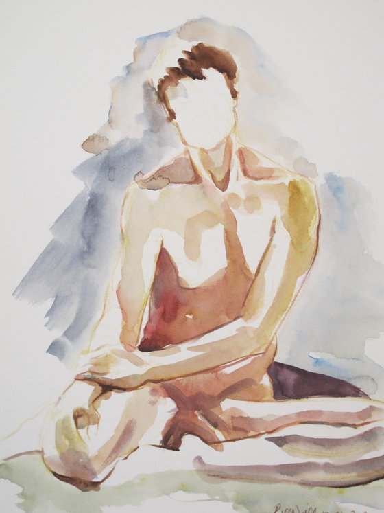 Seated male nude