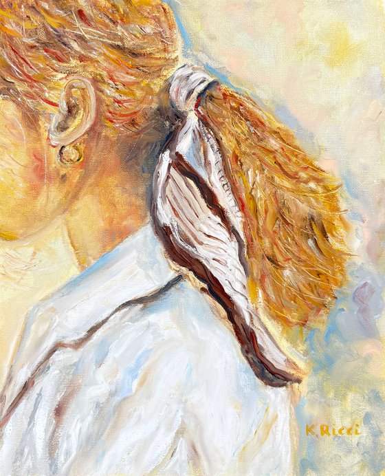 Side Portrait of a Blonde Girl