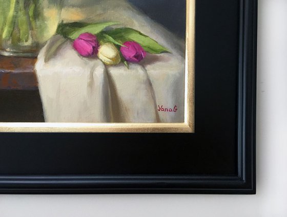 Spring Has Come. Framed painting. Oil on linen