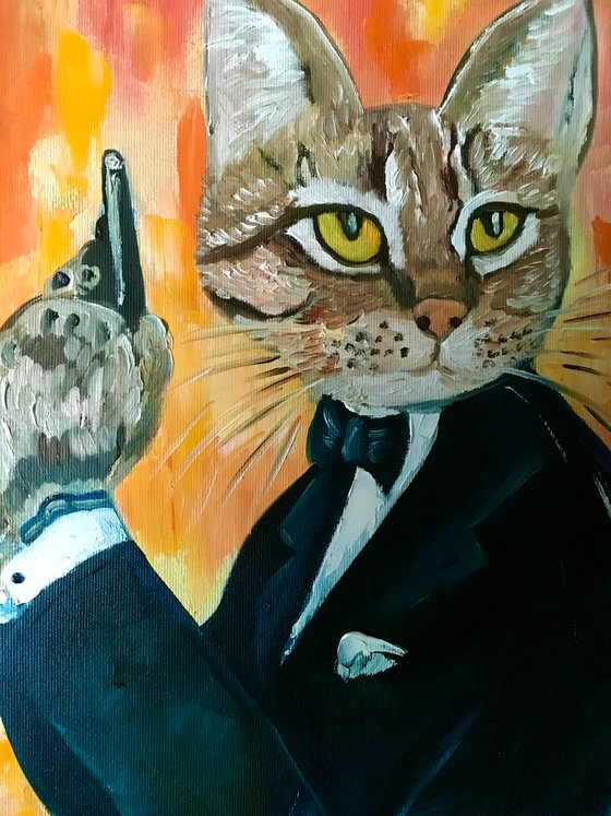 Cat  James Bond 007, Cats never die.