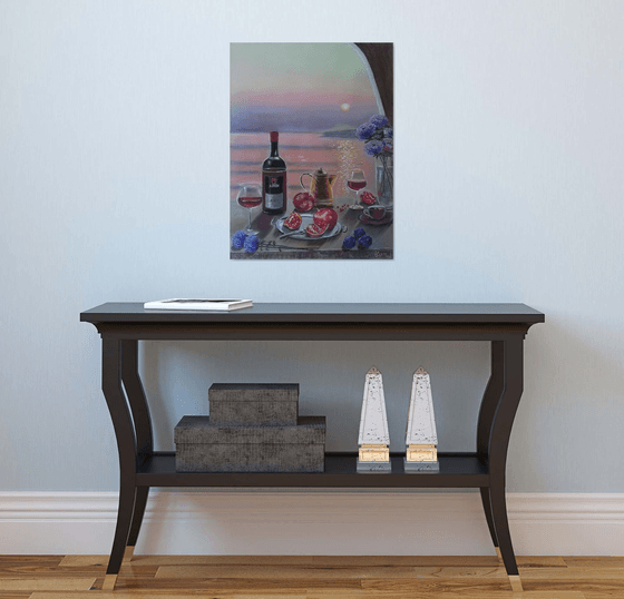 Sunset still life by the sea