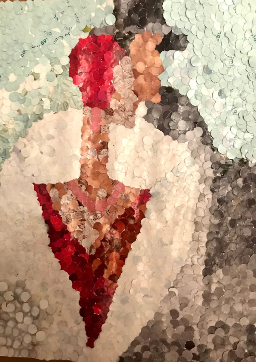 Art deco style couple- paper mosaic by Paul Simon Hughes