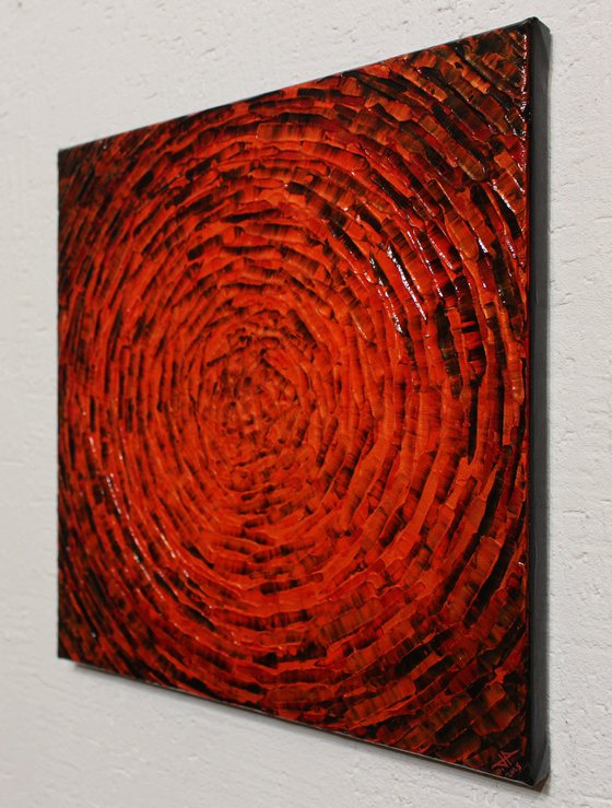 Concentric orange red burst