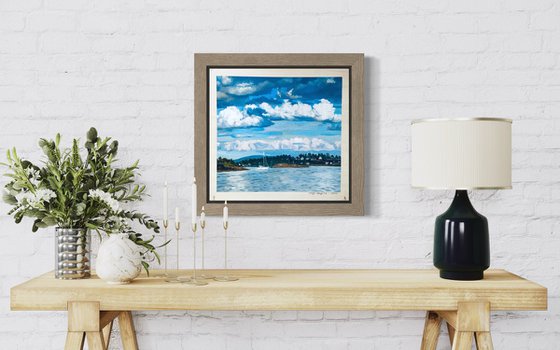 Clouds, boat  and water