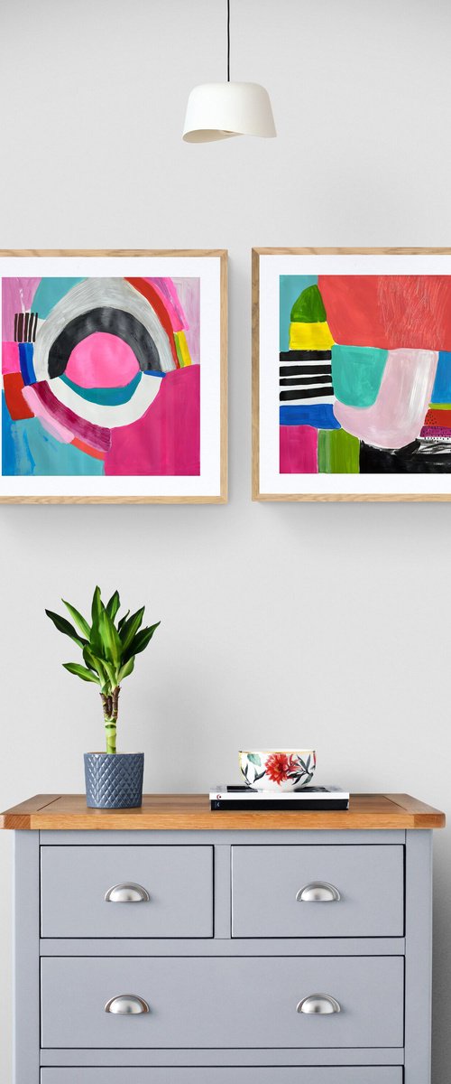 Set of 2 Abstract paintings by Sasha Robinson