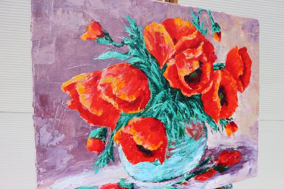 Poppies, palette knife 50*40