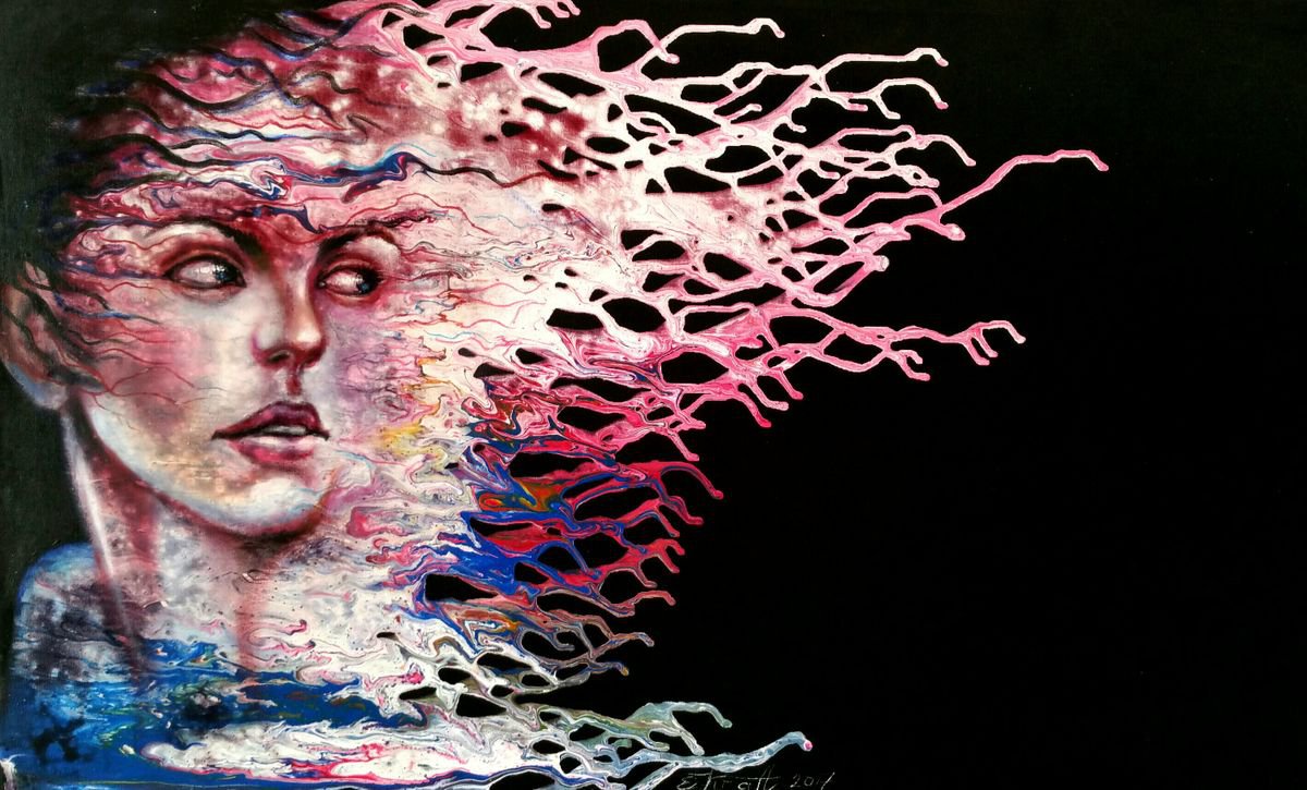 Expressive Painting , Coral By Elena Kraft, 31 X 20, Artwork For Sale On Artfinder